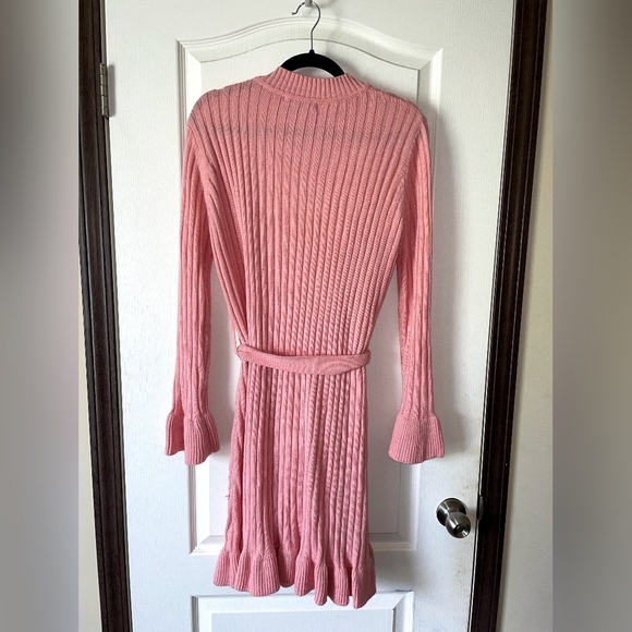 SHEIN Curve | Simplee Mock Neck Ruffle Hem Sweater Dress | Pink | 1XL | NWOT - Picture 8 of 11